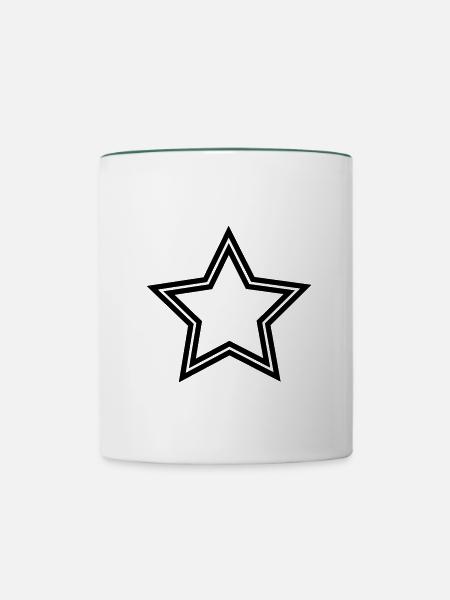 Stern - Tasse zweifarbig - Weiß/Dunkelgrün