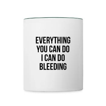 Feminist Feministin Feminismus Bluten Schwarz - Tasse zweifarbig - Weiß/Dunkelgrün - Vorne