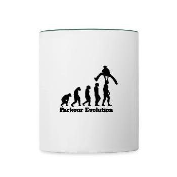 Développement Parkour Sport Freerunning - Mug contrasté - blanc/vert foncé - Devant