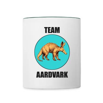 Animals Nature Logo Comic Aardvark Aardvark - Contrasting Mug - white/dark green - Front