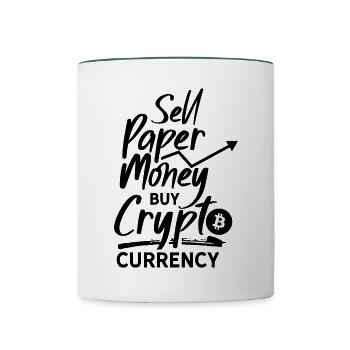Cryptowährung Krypto Crypto Trader Kryptowährung - Tasse zweifarbig - Weiß/Dunkelgrün - Vorne