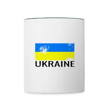 Ukraine used - Tasse zweifarbig - Weiß/Dunkelgrün - Vorne