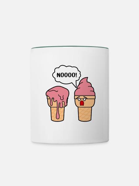 FUNNY ICE CREAM - Tasse zweifarbig - Weiß/Dunkelgrün