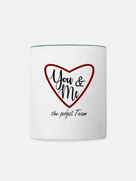 Team, Beste Gruppe, Teamarbeit - Tasse zweifarbig - Weiß/Dunkelgrün
