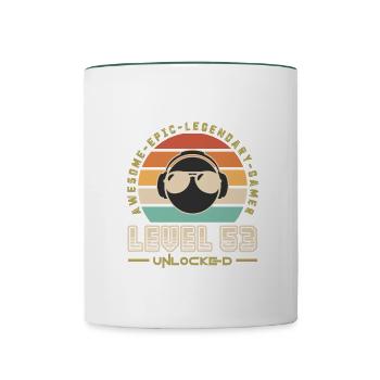 Level 53 - Contrasting Mug - white/dark green - Front