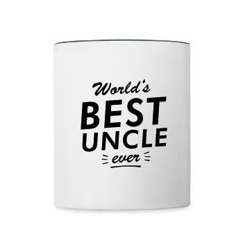 Worlds best uncle ever - Contrasting Mug - white/dark green - Front