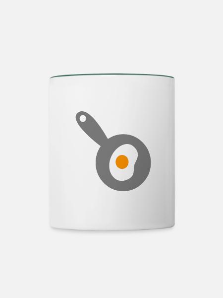 Spiegelei - Tasse zweifarbig - Weiß/Dunkelgrün