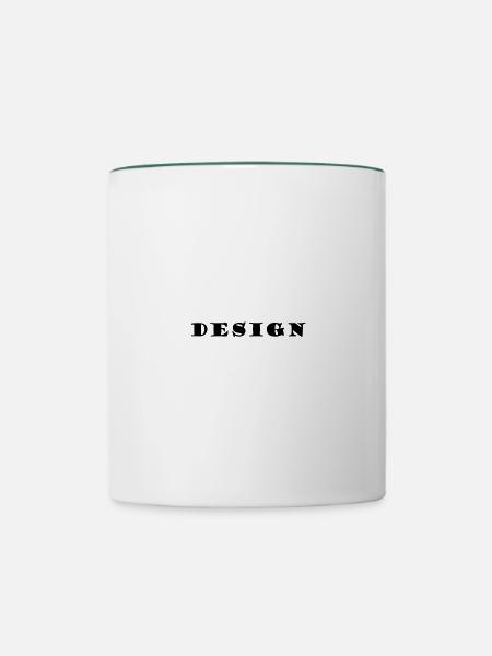 Design - Tasse zweifarbig - Weiß/Dunkelgrün