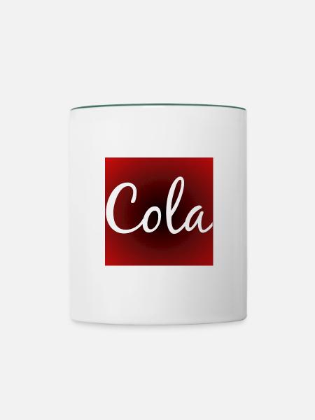 cola - Tasse zweifarbig - Weiß/Dunkelgrün