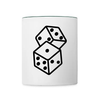 Symbole du casino Dice - Mug contrasté - blanc/vert foncé - Devant