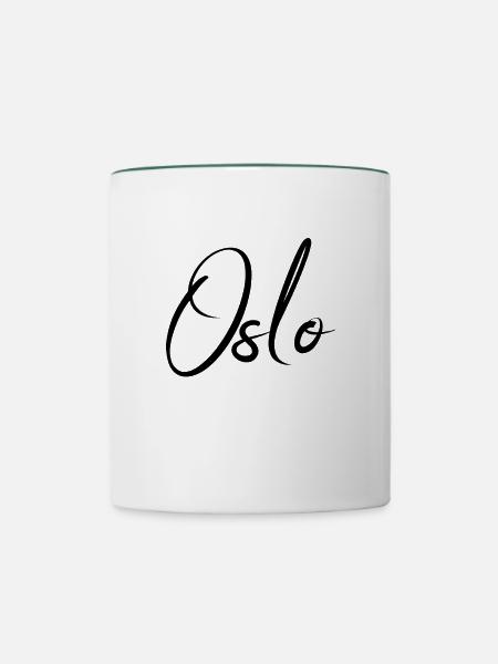 Oslo Norwegen - Tasse zweifarbig - Weiß/Dunkelgrün