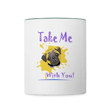 Take me with you - Contrasting Mug - white/dark green - Front