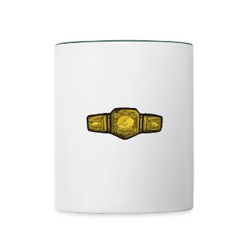 Wrestling belt - Contrasting Mug - white/dark green - Front