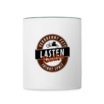 Lastenrad Radler - Tasse zweifarbig - Weiß/Dunkelgrün - Vorne