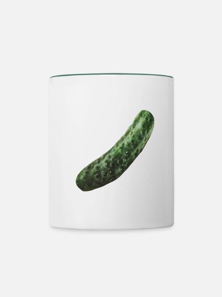 Essiggurke - Tasse zweifarbig - Weiß/Dunkelgrün
