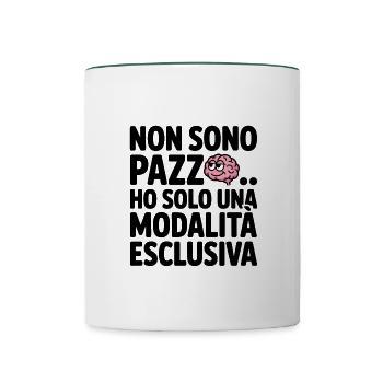 Pas fou mais exclusif Detti Divertenti - Mug contrasté - blanc/vert foncé - Devant