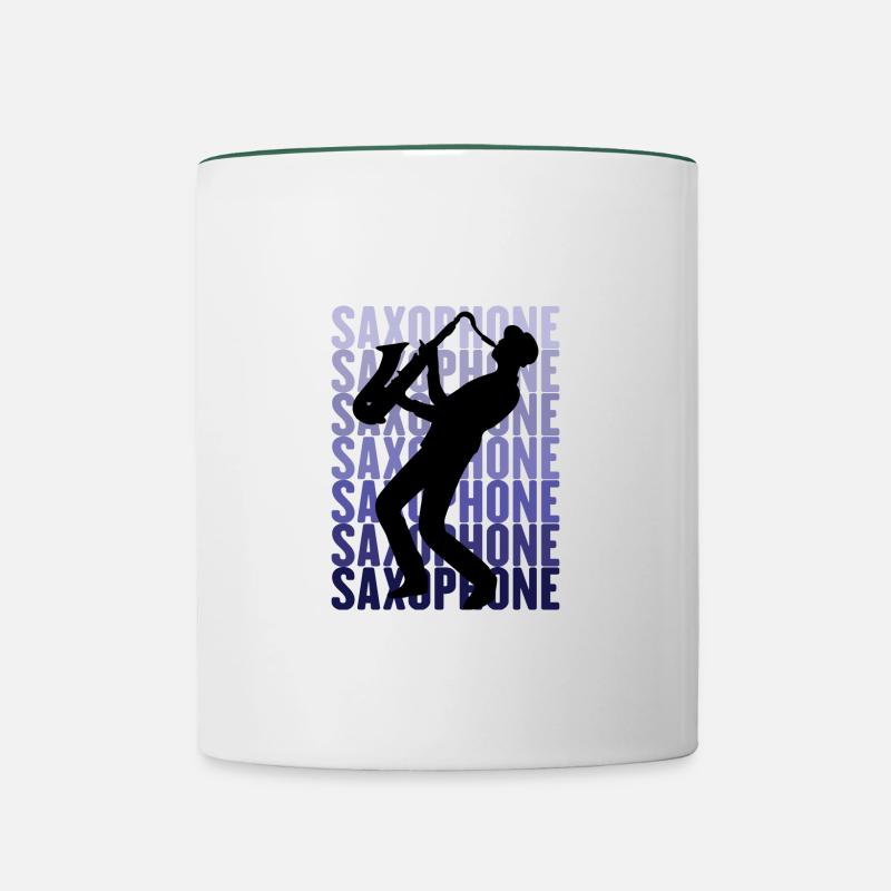 Saxophones - Contrasting Mug - white/dark green