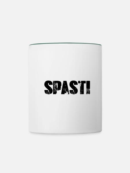 Spasti - Tasse zweifarbig - Weiß/Dunkelgrün