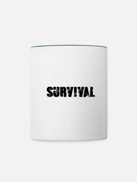 Survival - Tasse zweifarbig - Weiß/Dunkelgrün