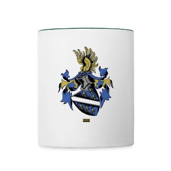 Bosnien Ritter Wappen - Tasse zweifarbig - Weiß/Dunkelgrün - Vorne