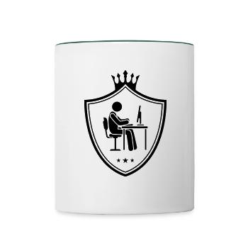 travailler bureau des armoiries d’affaires symbole - Mug contrasté - blanc/vert foncé - Devant