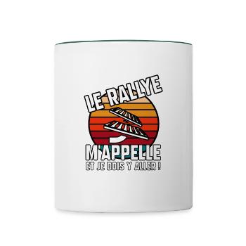 Le rallye m’appelle - Mug contrasté - blanc/vert foncé - Devant