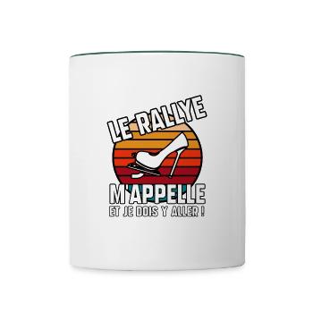 Le rallye m’appelle - Mug contrasté - blanc/vert foncé - Devant