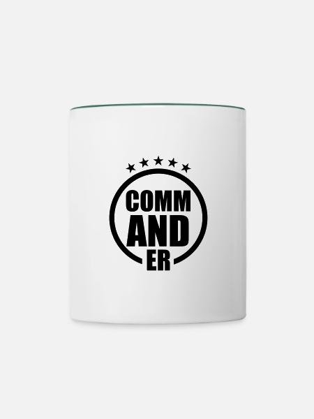 Commander – Kapitän Militär Pilot - Tasse zweifarbig - Weiß/Dunkelgrün