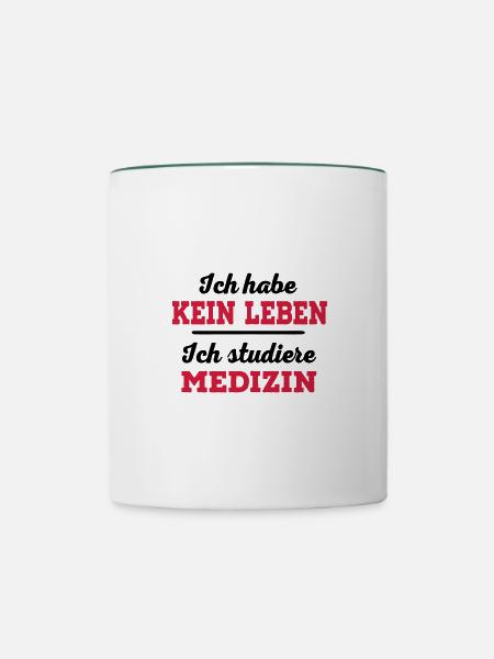 Medizin - Tasse zweifarbig - Weiß/Dunkelgrün