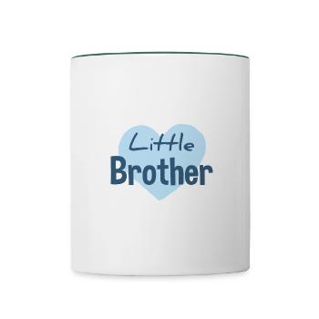 Little Brother - kleiner Bruder - Geschenk - Tasse zweifarbig - Weiß/Dunkelgrün - Vorne