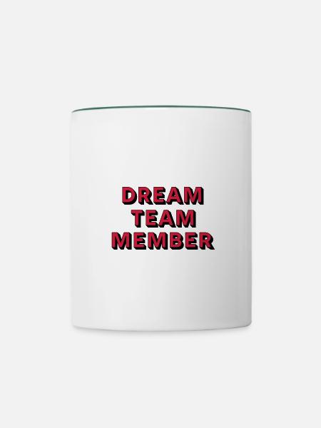 DREAMTEAM - Tasse zweifarbig - Weiß/Dunkelgrün