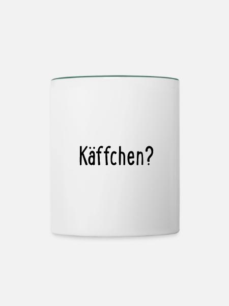 käffchen - Tasse zweifarbig - Weiß/Dunkelgrün
