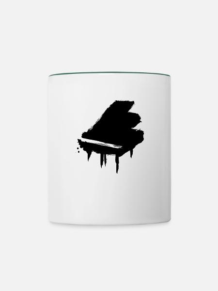 Klavier - Tasse zweifarbig - Weiß/Dunkelgrün