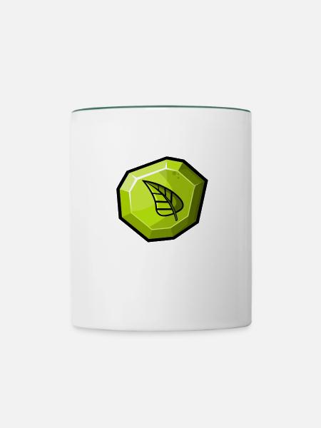 Element: Natur / Gras - Tasse zweifarbig - Weiß/Dunkelgrün
