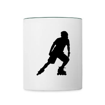 inline skating skates - Mug contrasté - blanc/vert foncé - Devant