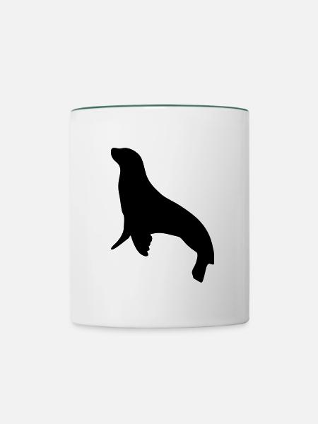 see robbe tier - Tasse zweifarbig - Weiß/Dunkelgrün
