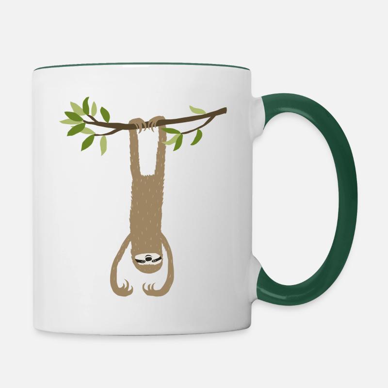 Faultier - Contrasting Mug - white/dark green