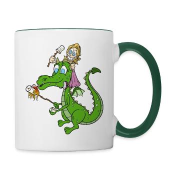 Ewige Freundschaft - Tasse zweifarbig - Weiß/Dunkelgrün - Rechts