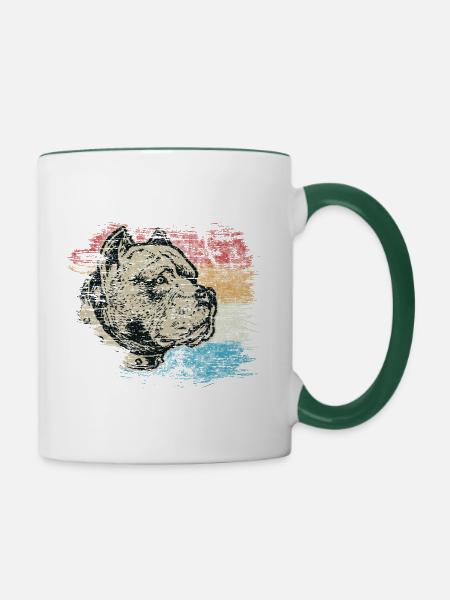 Pitbull - Tasse zweifarbig - Weiß/Dunkelgrün