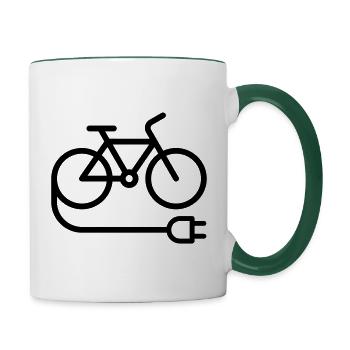 E bike - Contrasting Mug - white/dark green - Right