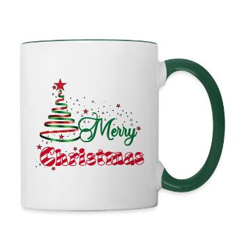 Christmas Stardust - Contrasting Mug - white/dark green - Right