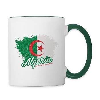 One, two, three, viva l'Algérie - Contrasting Mug - white/dark green - Right