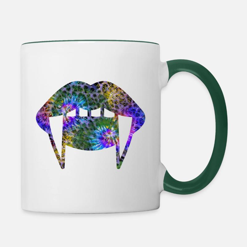 Groovy Vampirelips Bleu Violet - Mug contrasté - blanc/vert foncé