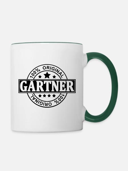 Gärtner - Tasse zweifarbig - Weiß/Dunkelgrün