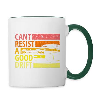 Cant resist a drift, Drift, Drive - Mug contrasté - blanc/vert foncé - Droite