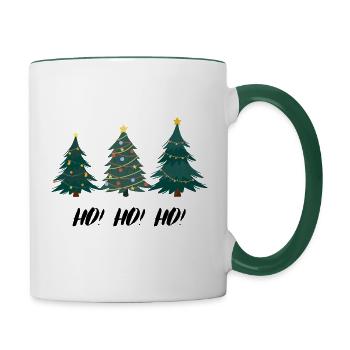 HOHOHO Christmas tree - Contrasting Mug - white/dark green - Right