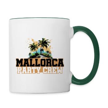 Mallorca Party Crew Urlaub - Tasse zweifarbig - Weiß/Dunkelgrün - Rechts