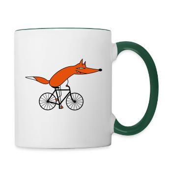 Smart cyclist (c) - Contrasting Mug - white/dark green - Right