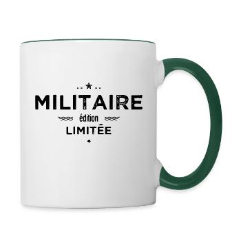 Militaire édition limitée - Mug contrasté - blanc/vert foncé - Droite