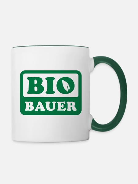 BIO BAUER - Tasse zweifarbig - Weiß/Dunkelgrün